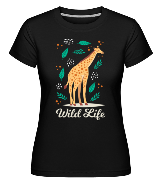 Giraffe Wild Life - Shirtinator Frauen T-Shirt - Schwarz - Vorne