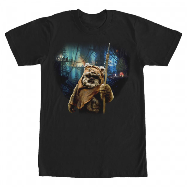 Star Wars - Ewoks Wicket Village - Men's T-Shirt - Black - Front