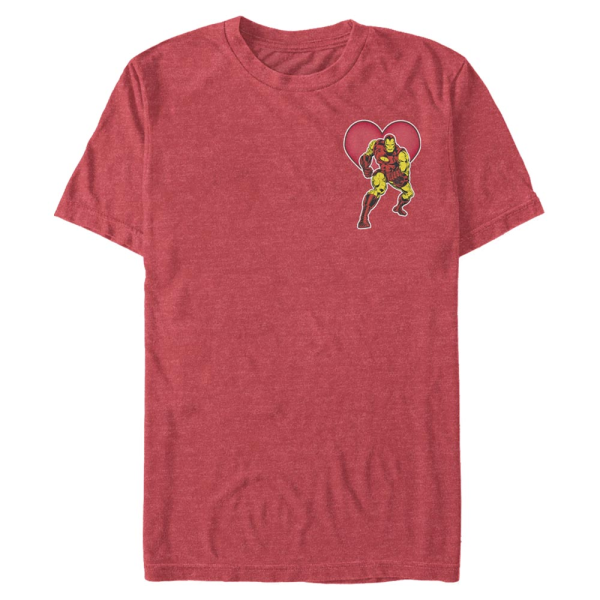 Marvel - Avengers - Iron Man Heart - Männer T-Shirt - Rot meliert - Vorne