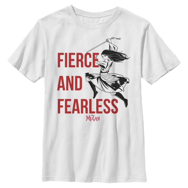 Disney - Mulan - Mulan Fierce and Fearless - Kinder T-Shirt - Weiß - Vorne