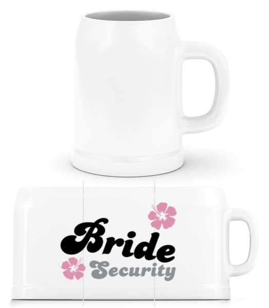 Bride Security Flowers - Bierkrug - Weiß - Vorne