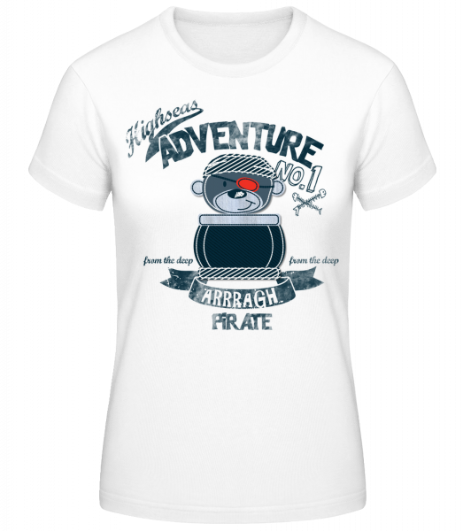 Pirate Teddy Adventure - Women's Basic T-Shirt - White - Front