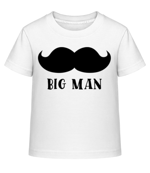 Big Man Mustache - Kinder Shirtinator T-Shirt - Weiß - Vorne