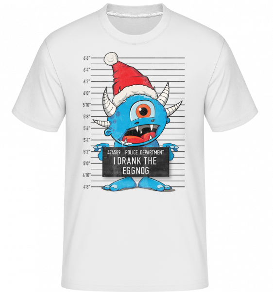 Monster Weihnachten Verbrecherfoto - Shirtinator Männer T-Shirt - Weiß - Vorn