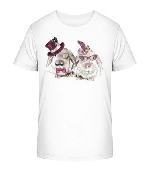 Mr And Mrs Rabbit - Kid's Bio T-Shirt Stanley Stella - White - Front