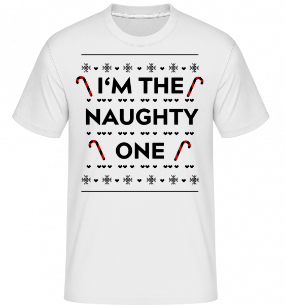 I'm The Naughty One -  Shirtinator Men's T-Shirt - White - Vorn