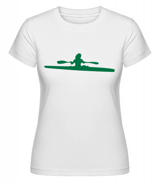 Kayak Shape Green -  Shirtinator Women's T-Shirt - White - Front