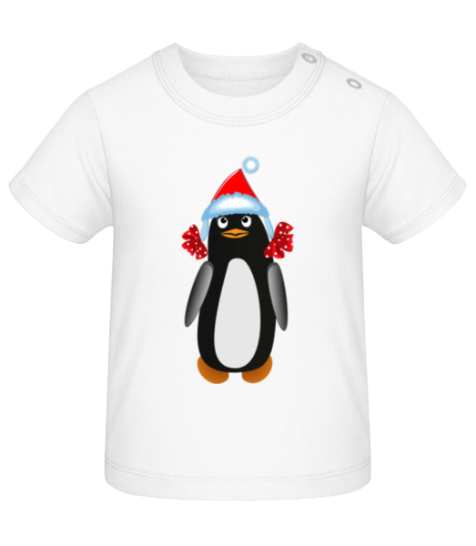 Pinguin An Weihnachten 1 - Baby T-Shirt - Weiß - Vorne