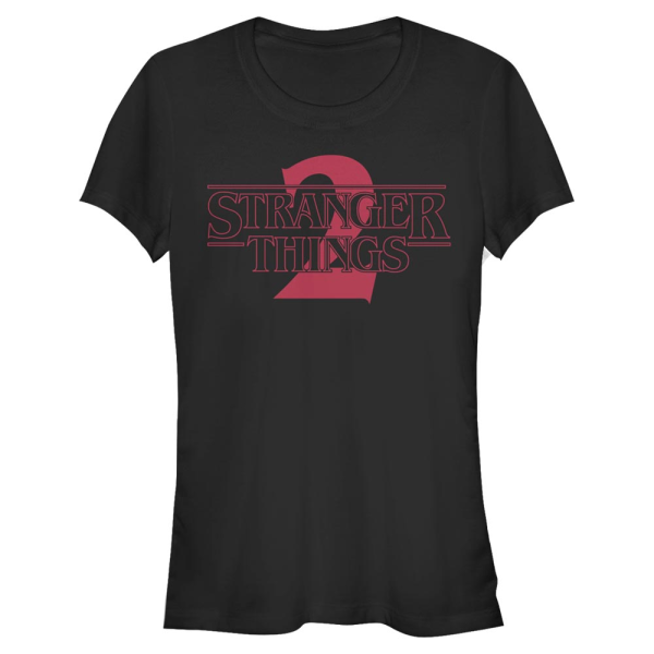 Netflix - Stranger Things - Logo Stranger Two Solid - Frauen T-Shirt - Schwarz - Vorne