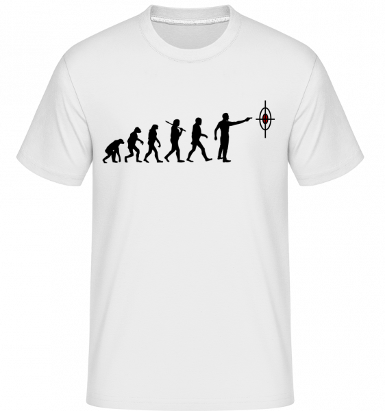 Evolution Of Shooting -  Shirtinator Men's T-Shirt - White - Vorn
