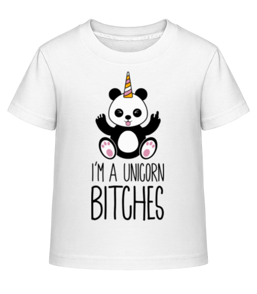 Pandicorn Bitches - Kinder Shirtinator T-Shirt - Weiß - Vorne
