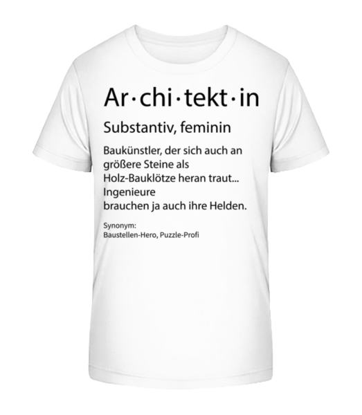 Architektin Quatsch Duden - Kinder Bio T-Shirt Stanley Stella - Weiß - Vorne