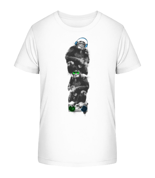 Music Monkeys - Kid's Bio T-Shirt Stanley Stella - White - Front
