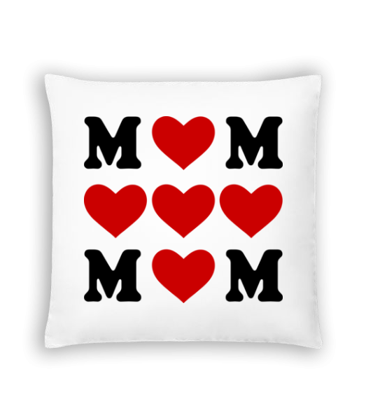 Love Mom Hearts - Cushion - White - Front