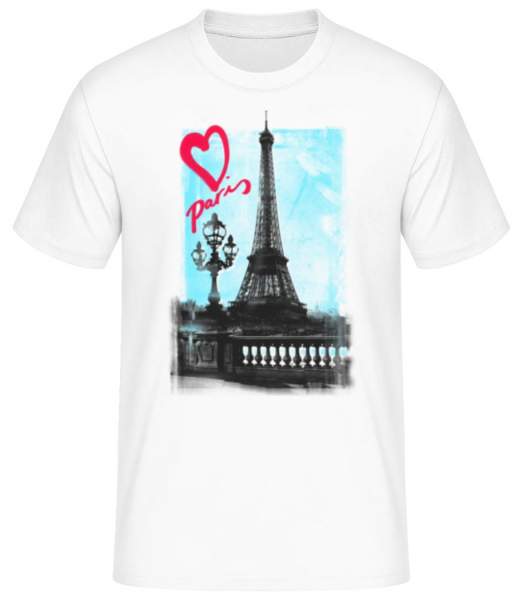 Paris Liebe - Männer Basic T-Shirt - Weiß - Vorne