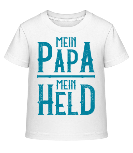 Mein Papa Mein Held - Kinder Shirtinator T-Shirt - Weiß - Vorne