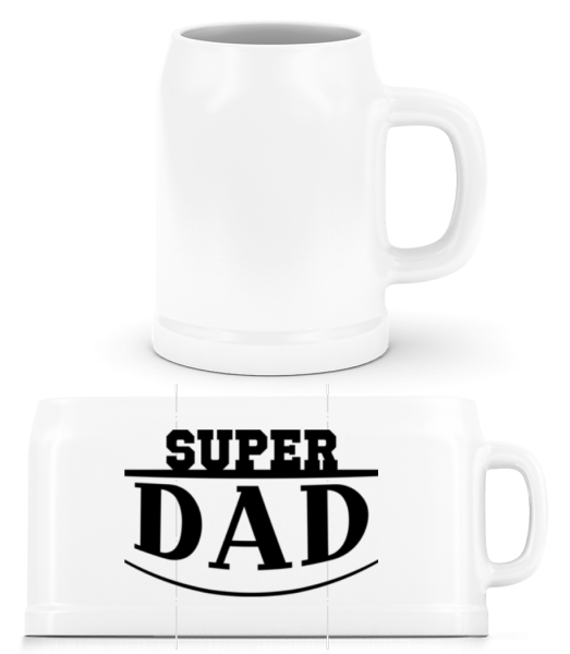 Super Dad Icon - Beer Mug - White - Front