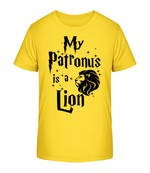 My Patronus Is A Lion - Kinder Bio T-Shirt Stanley Stella - Gelb - Vorne