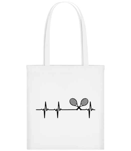 Tennis Herzschlag - Stofftasche - Weiß - Vorne