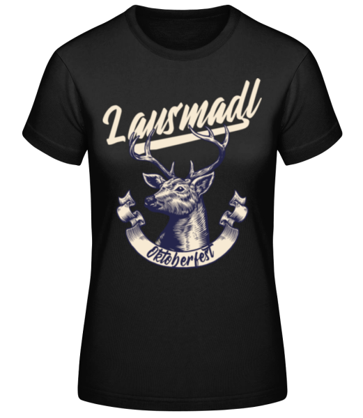 Lausmadl - Frauen Basic T-Shirt - Schwarz - Vorne