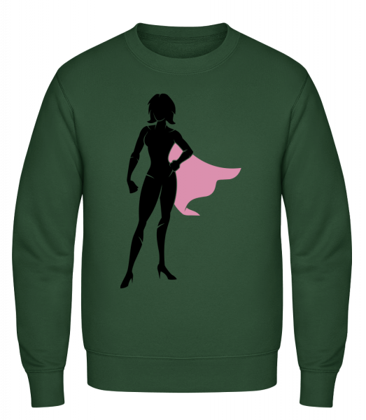 Superwoman Silhouette - Classic Set-In Sweatshirt - Bottle Green - Vorn