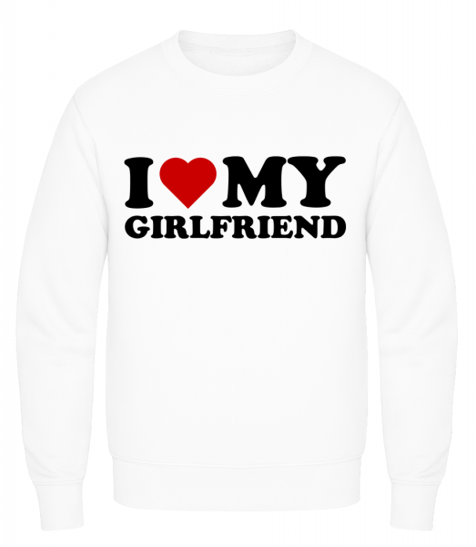 I Love My Girlfriend - Männer Pullover AWDis - Weiß - Vorn