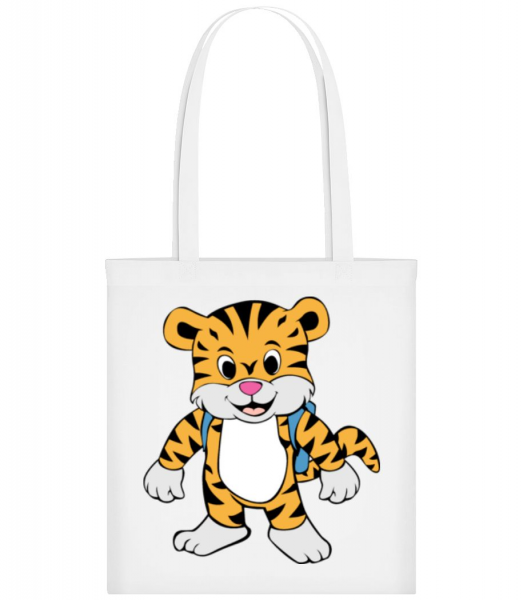 Cute Tiger With Bag - Tote Bag - White - Front