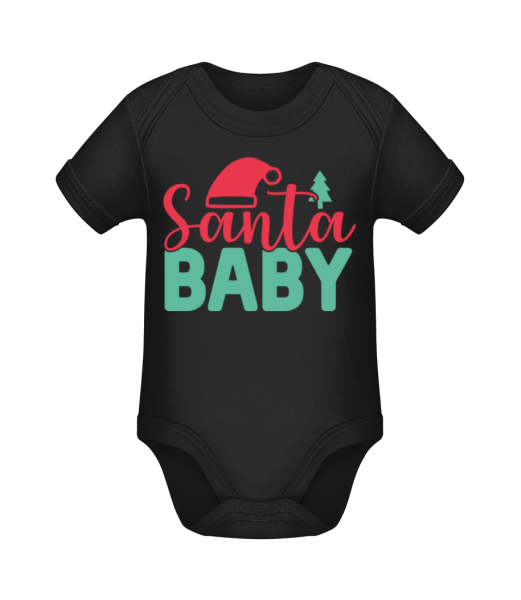 Santa Baby - Baby Bio Strampler - Schwarz - Vorne