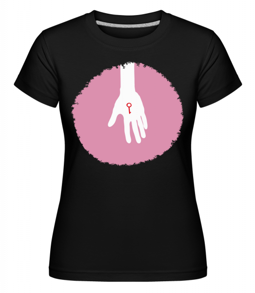 Hand Mit Schlüssel - Shirtinator Frauen T-Shirt - Schwarz - Vorn