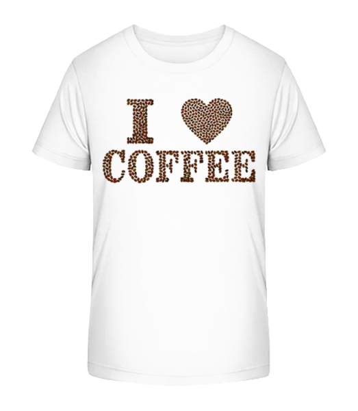 I Love Coffee - Kid's Bio T-Shirt Stanley Stella - White - Front
