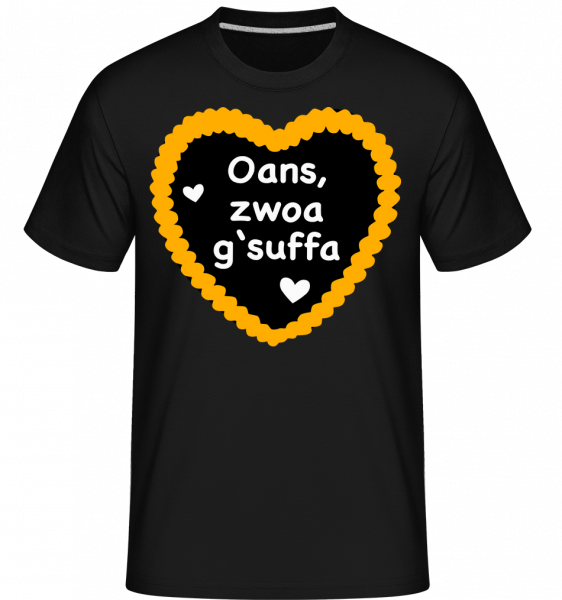 Oans Zwoa Gsuffa - Shirtinator Männer T-Shirt - Schwarz - Vorn