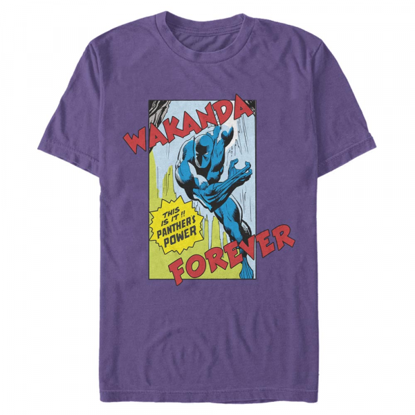 Marvel - Avengers - Black Panther Comic Strip - Männer T-Shirt - Lila - Vorne