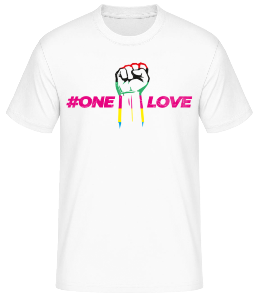 One Love Faust - Männer Basic T-Shirt - Weiß - Vorne