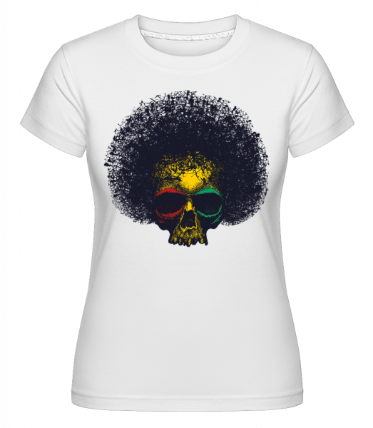 Reggae Skull -  Shirtinator Women's T-Shirt - White - Vorn