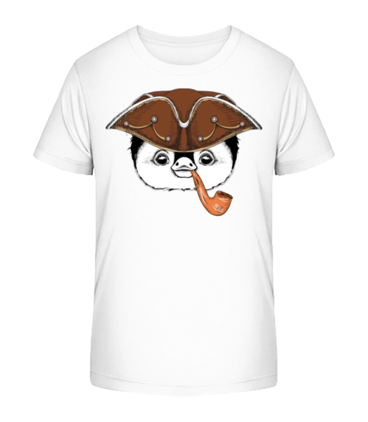 Matrosen Pinguin - Kinder Bio T-Shirt Stanley Stella - Weiß - Vorne