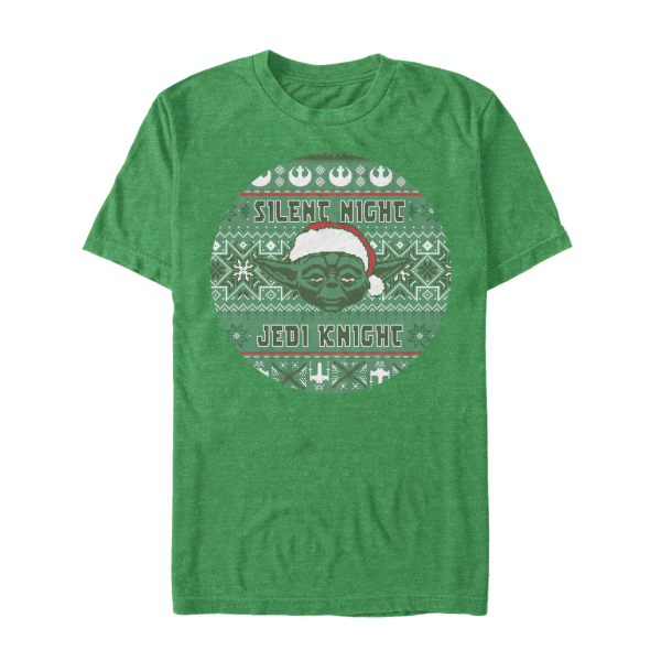 Star Wars - Yoda Silent One - Weihnachten - Männer T-Shirt - Grün Meliert - Vorne