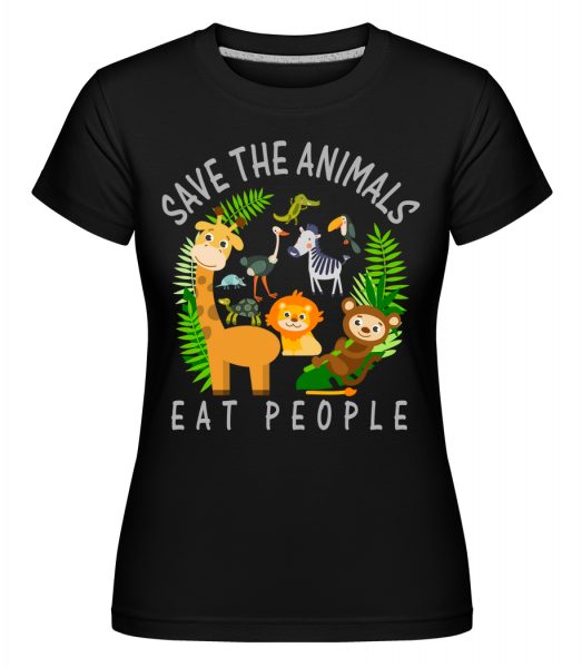 Save The Animals - Shirtinator Frauen T-Shirt - Schwarz - Vorn