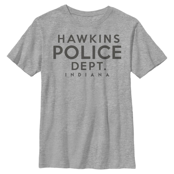 Netflix - Stranger Things - Hawkins Police Department - Kinder T-Shirt - Grau meliert - Vorne