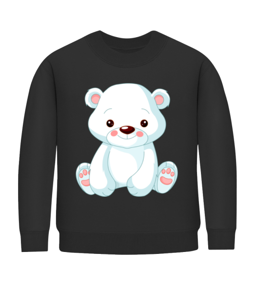 Süßer Eisbär - Kinder Pullover - Schwarz - Vorne