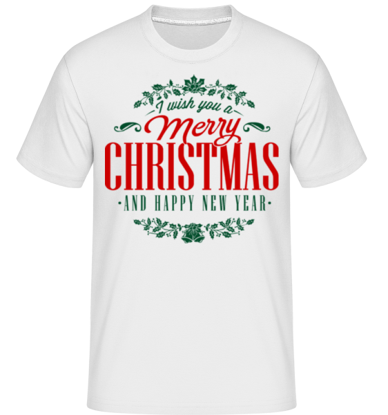 Merry Christmas Label -  Shirtinator Men's T-Shirt - White - Front