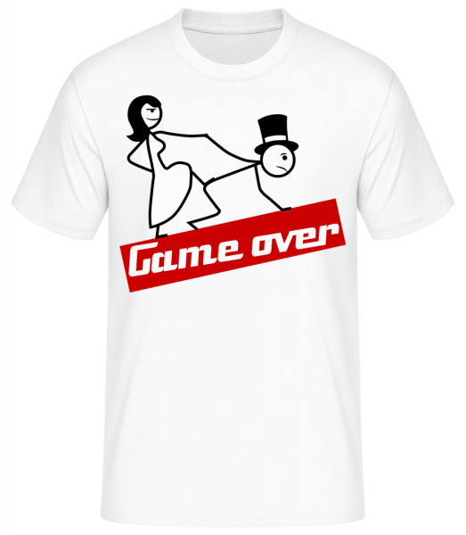 Game Over - Männer Basic T-Shirt - Weiß - Vorn