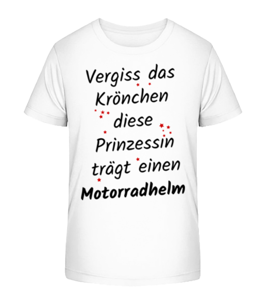 Prinzessin Trägt Motorradhelm - Kinder Bio T-Shirt Stanley Stella - Weiß - Vorne