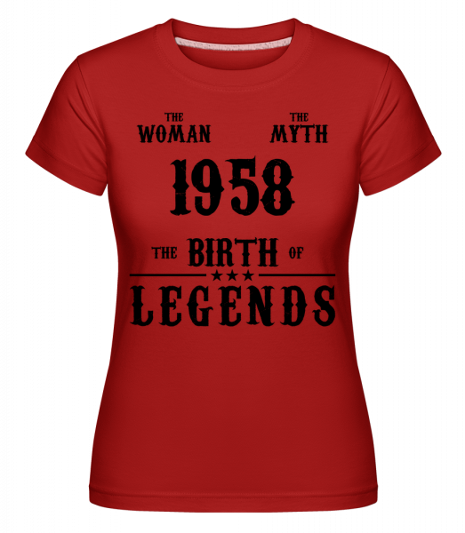The Myth Woman 1958 -  Shirtinator Women's T-Shirt - Red - Vorn