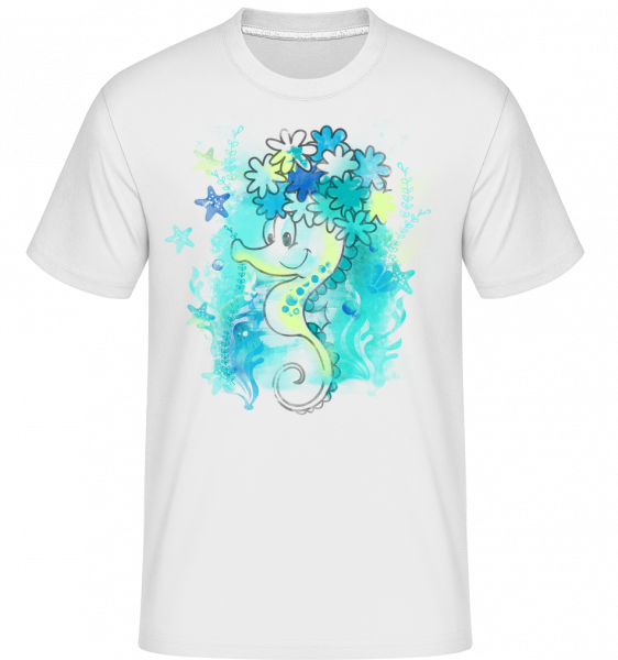 Aquarell Seepferdchen - Shirtinator Männer T-Shirt - Weiß - Vorn