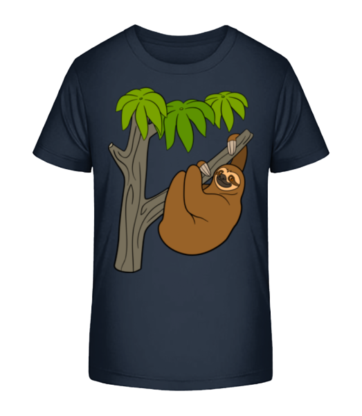 Sloth On The Tree - Kid's Bio T-Shirt Stanley Stella - Navy - Front