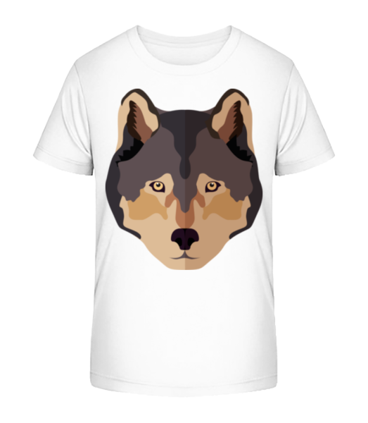 Wolf Comic Schatten - Kinder Bio T-Shirt Stanley Stella - Weiß - Vorne