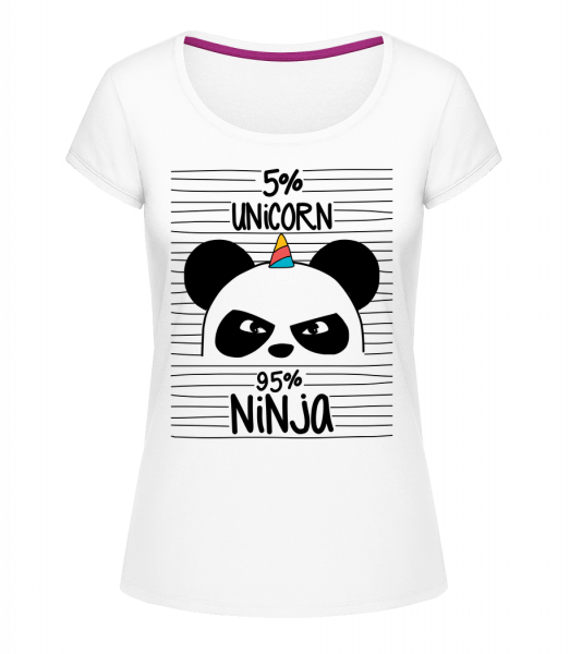 5% Unicorn 95% Ninja - Megan Crewneck T-Shirt - White - Vorn