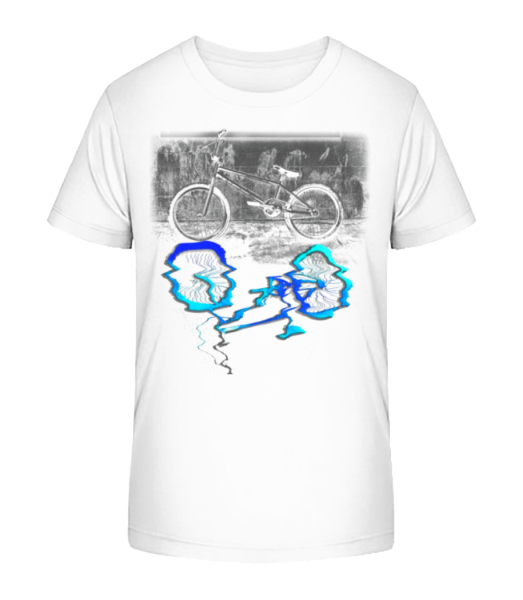 Fahrrad Pfütze - Kinder Bio T-Shirt Stanley Stella - Weiß - Vorne