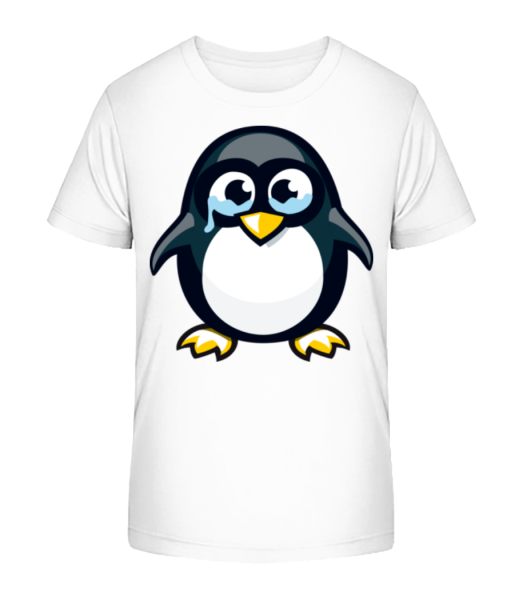 Sad Penguin - Kinder Bio T-Shirt Stanley Stella - Weiß - Vorne