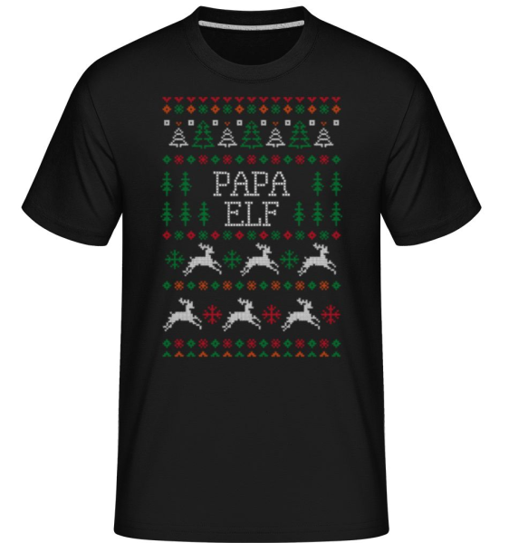 Papa Elf - Shirtinator Männer T-Shirt - Schwarz - Vorne